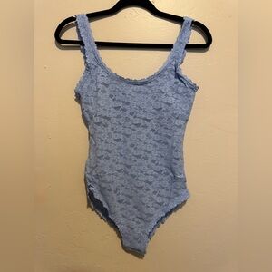 Aerie Blue Lace scoop bodysuit